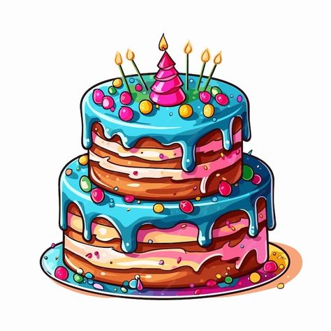 Premium Vector | Birthday cake cartoon illustration isolated on white background Birthday Cake Cartoon, Cake Cartoon, Cake Vector, Birthday Cartoon, Cartoon Sketches, Cute Birthday Cakes, Cartoon Illustration, Premium Vector, White Background