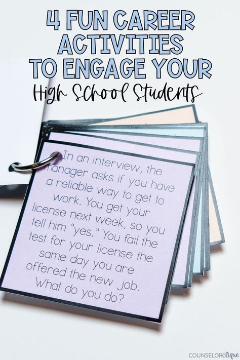 Career Launch Activities, Work Readiness Activities, Fun Classroom Activities High School, Career Day Activities For High School, Business Activities For Students, Job Readiness Activities, Career Fair Ideas, High School Fun Activities, High School Counseling Activities