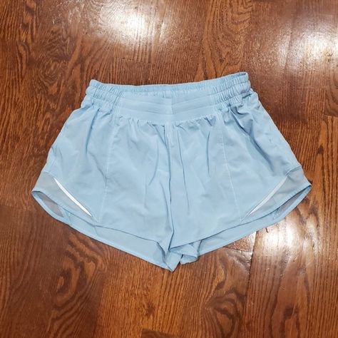 Lululemon hotty hot shorts Powder Blue Lululemon Shorts, Lipgloss Lululemon Shorts, Light Blue Lululemon Shorts, Lululemon Hotty Hot Shorts Outfit, Lululemon Shorts Hotty Hot, Lulu Lemon Hotty Hot Shorts, Lulu Wishlist, Hotty Hot Shorts Lululemon, Lululemon Shorts Outfit