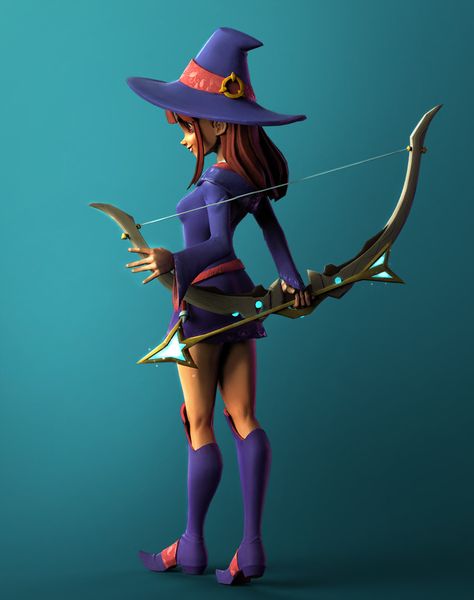 ArtStation - Akko from "Little Witch Academia", Anja Lindner Stylized Witch, Stylized Character, Little Witch Academia, Witch Academia, The Process, The Face, Witch, Princess Zelda, Hats