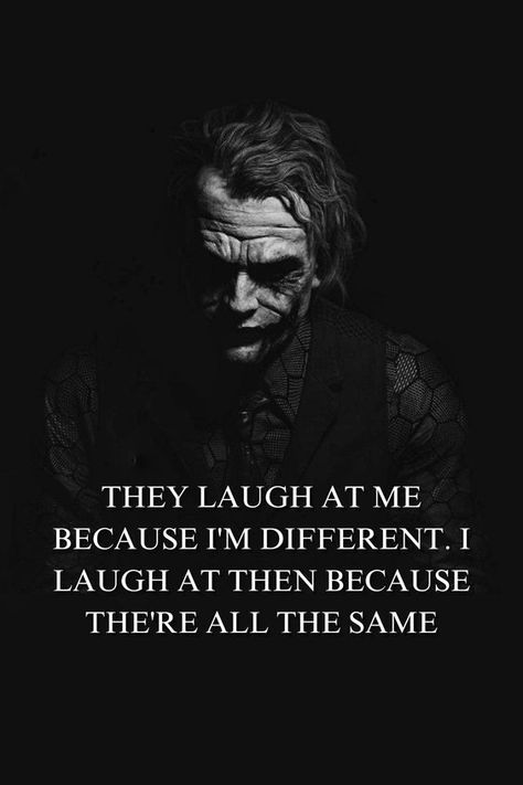 Quotes By Joker, People Making Fun Of You Quotes, Joker Words, Funny Horror Quotes, Cold Quotes Wallpaper, The Joker Once Said Quotes, Joker Once Said Quotes, Quotes From Villians, Joker Meaning