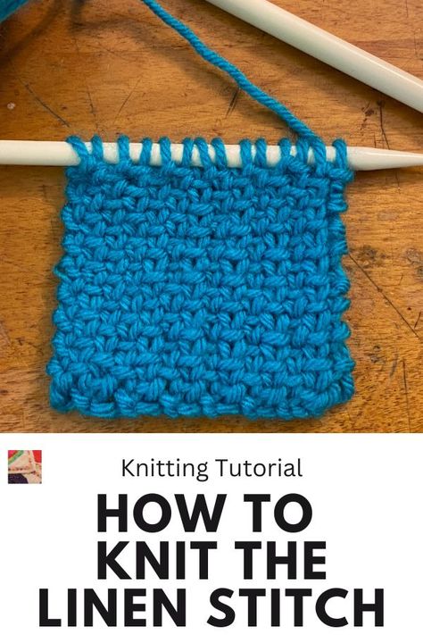 With this video and photo tutorial learn how to knit the linen stitch. Linen Stitch Knitting, Knit Linen Stitch, Linen Stitch Crochet, Stitch Knitting Pattern, Spool Knitting, Linen Stitch, Learn How To Knit, How To Knit, Arm Knitting