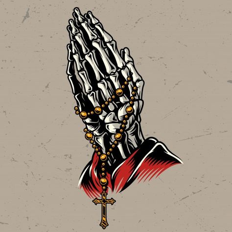 Hands With Rosary, Praying Hands Clipart, Praying Hands With Rosary, Skeleton Hand Tattoos, Praying Skeleton, Praying Hands Tattoo Design, Praying Hands Tattoo, Hands Tattoo, Chicano Style Tattoo