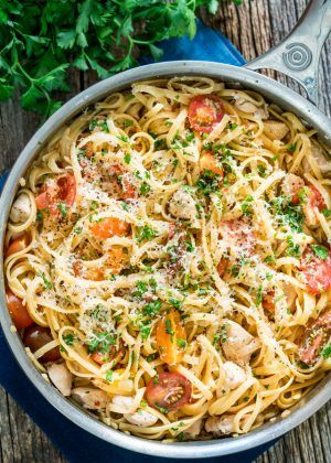 Jacked-Up Chicken Scampi with Linguine and a Giveaway - Jo Cooks Chicken Scampi Pasta, Chicken Scampi Recipe, Chicken Scampi, Scampi Pasta, Pasta With Chicken, Easy Skillet Meals, Jo Cooks, Scampi Recipe, Recipe For Chicken