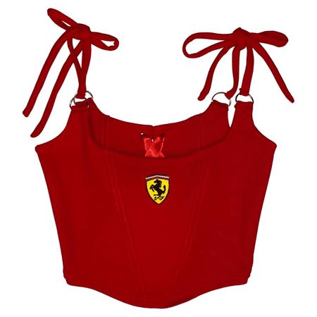 ferrari Outfit | ShopLook Ferrari Polo Shirt, Reworked Corset, Outfit Shoplook, Kpop Fashion Outfits, Mode Inspiration, Dream Clothes, Corset Top, Look Cool, Tumble Dryer