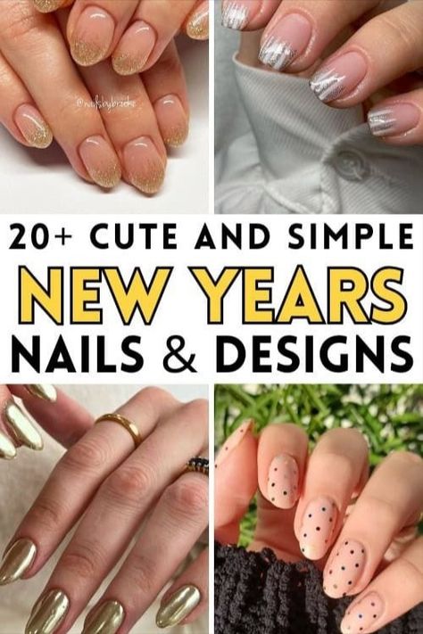 Simple Nye Nails, Easy New Years Nails, Sparkle Nails Glitter, New Years Nails Simple, Nails Fireworks, Simple New Years Nails, Nail Ideas New Years, New Years Nail Ideas, Nail Designs New Years