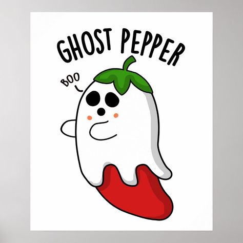 Ghost Pepper Funny Chili Pun features a cute chili ghost in a white sheet . Perfect Puns gift for family and friends who love cute ghost puns. Ghost Puns, Pun Art, Cheesy Puns, Halloween Puns, Ghost Pepper, Cheesy Jokes, Artistic Ideas, Cool Lunch Boxes, Ghost Peppers