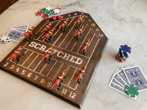 Horse Racing Game, Race Games, Horse Race Game, Wood Horse, Cnc Ideas, Horse Cards, Horse Race, Games Board, Horse Diy