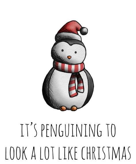 Christmas Puns Captions, Pun Christmas Cards, Christmas Puns Funny, Winter Puns, Snow Puns, Penguin Puns, Christmas Card Puns, Funny Christmas Puns, Holiday Puns