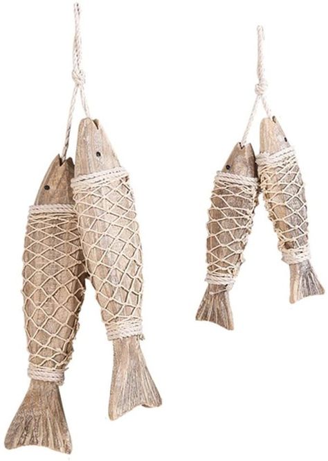 The Lake House Decor Guide Coastal Porch Decor, Wood Fish Decor, Rustic Fishing Decor, Wooden Fish Decor, Fish Decorations, Nautical Theme Decor, Fish Decor, Cute Wall Decor, Fish Wall Decor