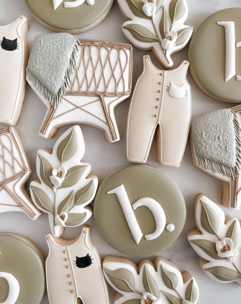 Gender Neutral Baby Shower Cookies Decorated, Boy Baby Shower Cookies Decorated, Boho Baby Shower Cookies For Girl, Boho Cookies Decorated, Boho Sugar Cookies, Gender Neutral Baby Shower Cookies, Neutral Baby Shower Cookies, Baby Biscuits, Baby Boy Cookies