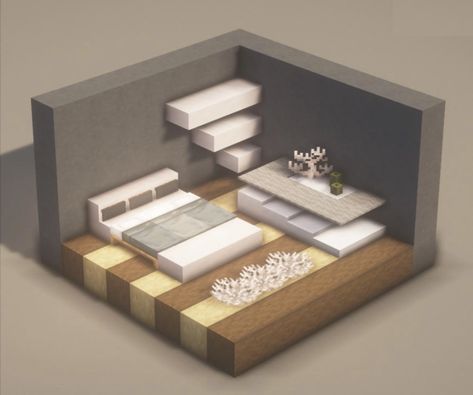 Bedroom Minecraft Ideas, Minecraft Kitchen Ideas Modern, Minecraft Living Room, Modern Minecraft Houses, Case Minecraft, Minecraft Decoration, Rumah Minecraft Sederhana, Minecraft Mansion, Minecraft Interior