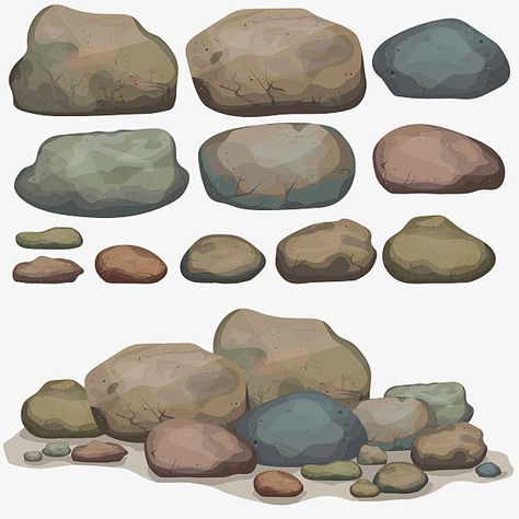 Best Boulder Rock Illustrations, Royalty-Free Vector Graphics & Clip Art - iStock Boulder Rock, Drawing Rocks, Seni Dan Kraf, Painting Rocks, Digital Landscape, Wow Art, Environment Concept Art, Jolie Photo, Cool Art Drawings