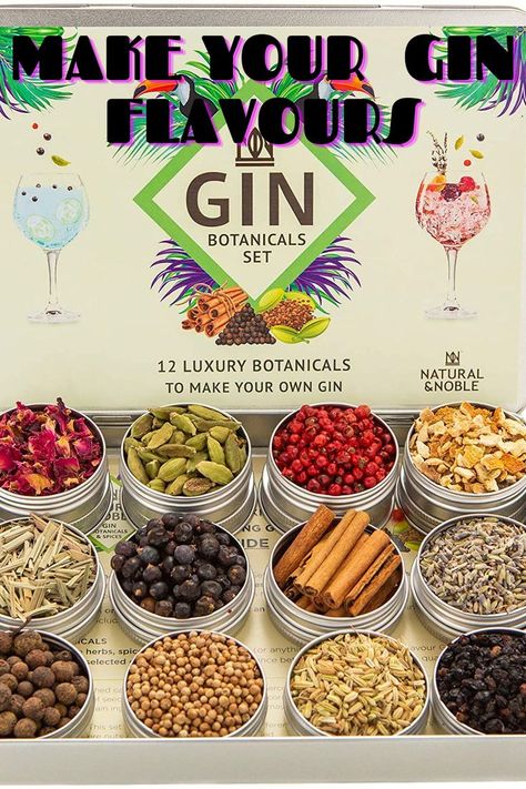 #gin #gift #present #valentin's #birthdays #kit Gin Party Ideas, Gin Infusions, Gin Flavour Wheel, Infused Alcohol Recipes, Gin Tonic Gift Box Ideas, Picnic Bar, Gin Infusion Kit, Gin Making Kit, Make Your Own Gin