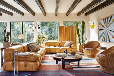 Alice Coltrane, Grey Side Table, Hollywood Hills Homes, Eileen Gray, Chelsea Handler, Bungalow Homes, Mario Bellini, Hollywood Homes, Mid Century Living Room