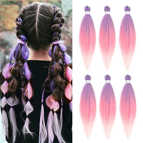 Amazon.com : Pre-Stretched Braiding Hair Extensions 26 Inch 6 packs Ombre Braiding Hair Hot Water Setting Professional Soft Yaki Synthetic Crochet Braids（Light Purple/Purple/Blue） : Beauty & Personal Care Color Braiding Hair, 26 Inch Hair Extensions, Purple Extensions, 5 Braids, Braids Purple, Senegal Twist, Ombre Braids, Pre Stretched Braiding Hair, Crochet Braid Hair