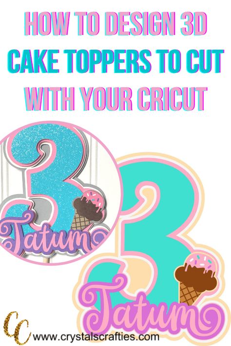 3d Paper Cricut Projects, Cake Toppers Svg Free, Making Cake Toppers With Cricut, Cake Topper Design Printable, Cake Topper Svg Files Free, Layered Cake Topper Cricut, Cricut Shaker Cake Topper Diy, 3d Printed Cake Topper, Birthday Cake Toppers Cricut