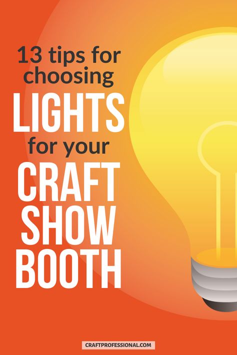 Before you buy portable display booth lighting for your craft fair booth, read these 13 tips on good retail lighting design. #craftfairs #craftprofessional Booth Lighting Ideas, Retail Lighting Design, Craft Fair Booth, Booth Lighting, Selling Crafts Online, Craft Show Booths, Jewelry Booth, Craft Show Booth, Battery Operated String Lights