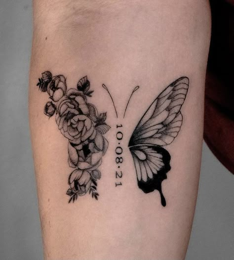 Serenity Tattoo, Butterfly Tattoos On Arm, Tattoo For Baby Girl, Remembrance Tattoos, Mom Tattoo Designs, Tattoos For Girls, Women Tattoos, Butterfly Tattoos For Women, Female Tattoo Artists