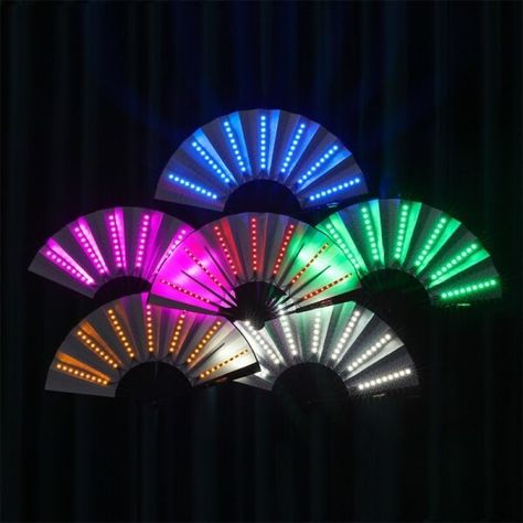 Fan Dancing, Neon Lights Party, Light Fan, Night Bar, Fan Dance, Led Dance, Folding Hand Fan, Fan Decoration, Night Show