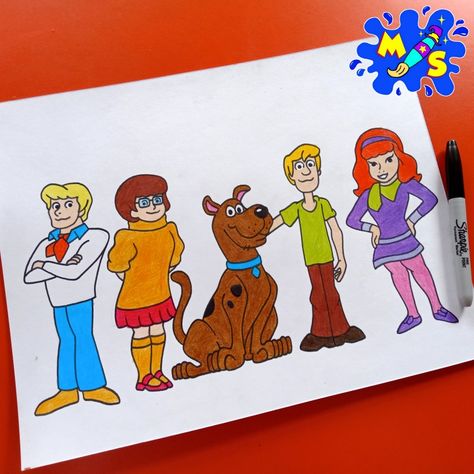 Scooby Doo Drawing, Scooby Doo Gang, Caratulas Ideas, Drawing Pencil, Drawing Board, الرسومات اللطيفة, Project Ideas, Drawing Tutorial, Scooby Doo