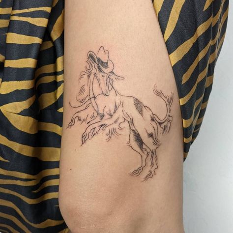 Borzoi Tattoo, Cowboy Tattoo, Matching Tats, Cowboy Tattoos, Hand Poked Tattoo, Hand Poke, Body Modification, Body Modifications, Tattoo Inspo