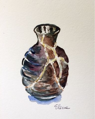 Have Watercolors Will Travel: Can't Fix a Broken Vase Broken Vase Illustration, Broken Vessel, Broken Vase, Rend Collective, Alevel Art, Alabaster Box, Gold Drawing, Meaningful Tattoo Quotes, Light Tattoo