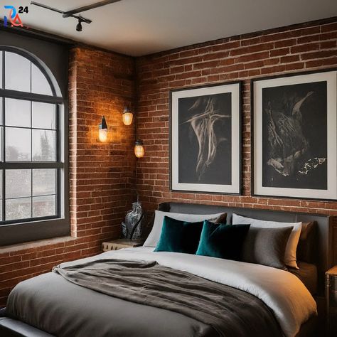 Discover the best men's bedroom ideas to transform your space into a stylish and comfortable retreat. Explore creative designs, modern decor, and unique tips to elevate your bedroom. Red Brick Wall Bedroom, Brick Bedroom Ideas, Bedroom Brick Wall, Brick Wall Bedroom, Brick Bedroom, Brick Wall Living Room, Brick Feature Wall, Brick Room, Brick Interior Wall