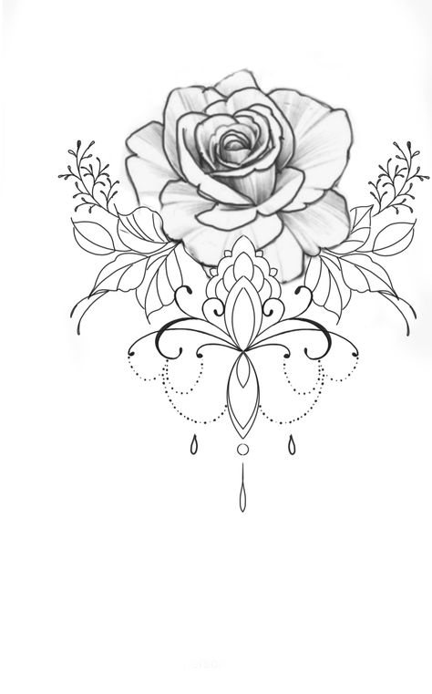 Mandala Rose Tattoo Design Women, Rose With Mandala Tattoo Design, Rip Flower Tattoos, Ornamental Rose Tattoo, Lace Wrist Tattoo, Roses Tattoo Drawing, Rose Mandala Tattoo Design, Mandala Tattoo Design Women, Lace Rose Tattoos