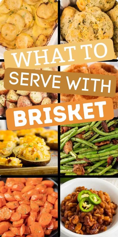 Brisket And Sides Dishes, Brisket Sides Dishes Ideas, Side Dishes For Brisket, What To Serve With Brisket, Brisket Dinner, Brisket Side Dishes, Brisket Sides, Holiday Brisket, Brisket Sandwiches