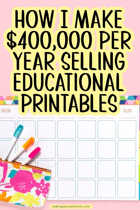 How I Make $400,000 Per Year Selling Educational Printables. Here's how I sell educational printables to teachers homeschool parents, and party planners. Here's how to sell teaching resources online and make money selling teaching resources. How To Sell On Teachers Pay Teachers, How To Make Printables To Sell, Printable Ideas To Sell, Business Daily Planner, Business Planner Printables, Printables To Sell, Printables Business, Small Business Tax Deductions, Teacher Printables