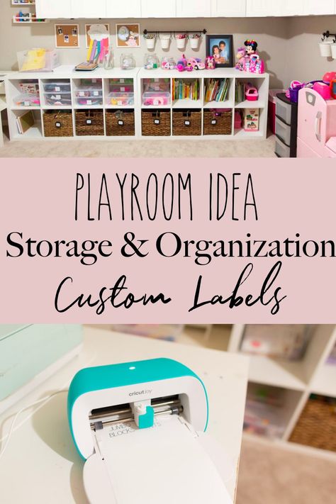 Playroom Storage Labels, Playroom Labels, Diy Labels For Storage Bins, Labels For Toy Bins, Labeling Toy Bins, Cricut Labels For Storage Bins, Cricut Toy Bin Labels, Toy Storage Cubes, Labels For Storage Bins Cricut