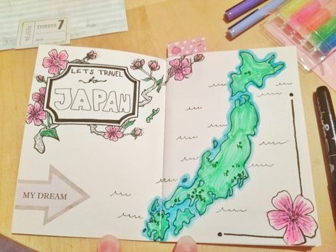 Japan Travel Scrapbook, Japanese Journal Ideas, Japan Journal Ideas, Japan Scrapbook Ideas, Tokyo Scrapbook, Japan Travel Journal, Japanese Diary, Japan Scrapbook, Japan Budget