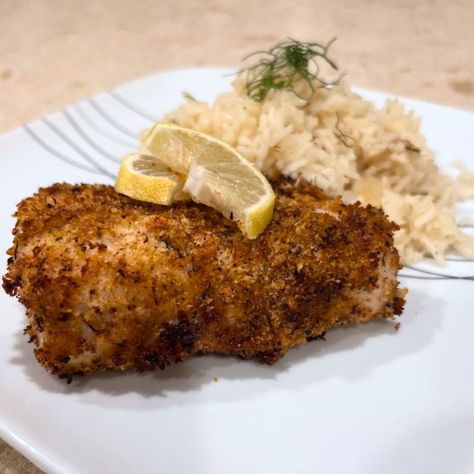 Air Fryer Panko Crusted Cajun Mahi Mahi Panko Mahi Mahi Recipes, Parmesan Crusted Mahi Mahi Air Fryer, Mahi Air Fryer Recipe, Tilapia Air Fryer Recipes Panko, Walnut Crusted Mahi Mahi, Mani Mahi Recipes Air Fryer, Lent Dinner Ideas, Panko Crusted Shrimp Air Fryer, Crusted Mahi Mahi