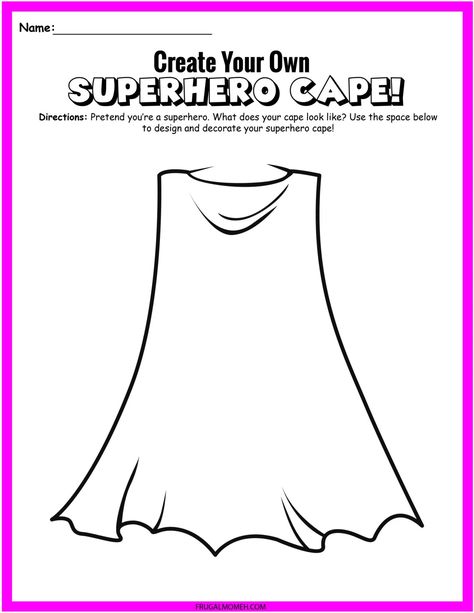 Superhero Lesson Plans, Superhero Worksheets, Paper Flower Crafts For Kids, Superhero Lessons, Design Your Own Superhero, Superhero Preschool, Superhero Template, Super Hero Coloring Sheets, Superhero Toddler