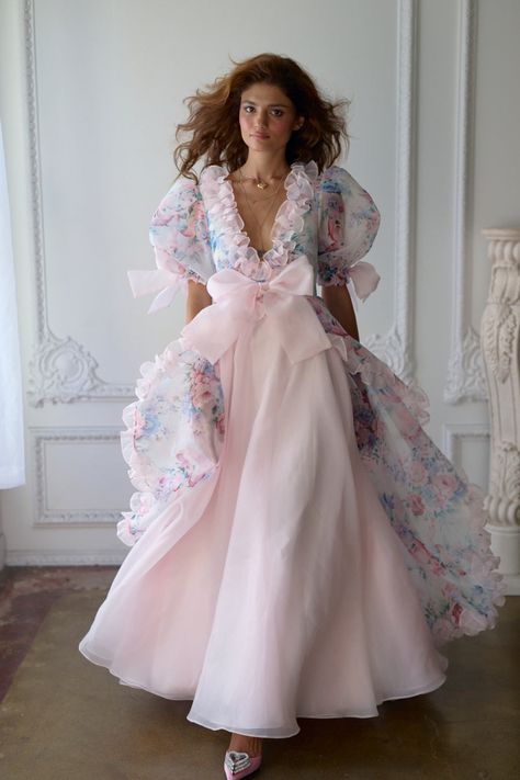 Selkie Spring 2024 Organza Gown, Silk Dressing Gown, Organza Gowns, Princess Prom Dresses, Puffy Skirt, Puff Dress, Fashion Aesthetics, The Cotswolds, Knitted Coat