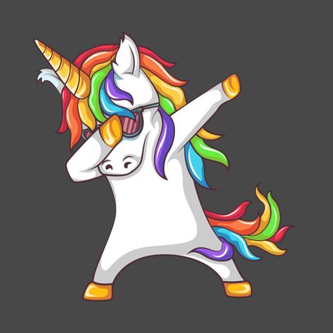 Dabbing Unicorn, Art Print, Wall, White, Design, Art