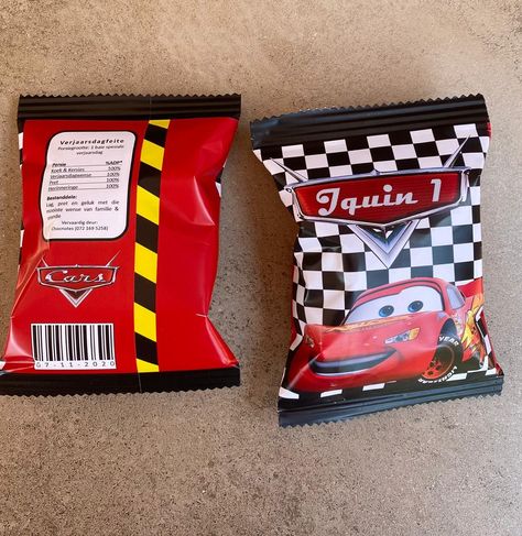 Cars Candy Bags Party Ideas, Cars Gift Bags, Hot Wheels Chip Bags, Mario Chip Bags, Toy Story Chip Bags, Cars Birthday Party Decorations, Ideas Cumpleaños, Disney Cars Birthday, Cars Theme Birthday Party