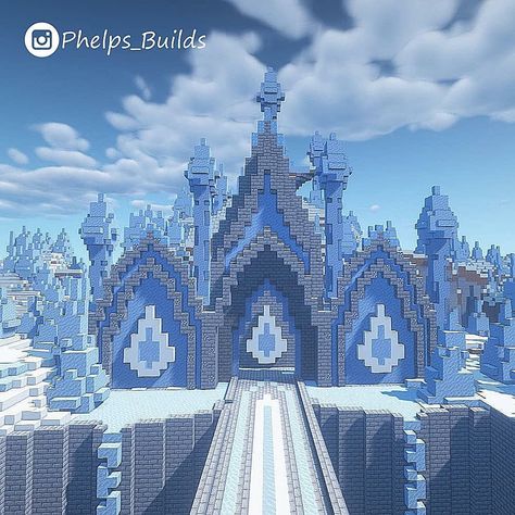 Minecraft Ice Castle, Minecraft Houses Ideas, Minecraft Shaders, Rumah Minecraft Sederhana, Ice Castle, Minecraft Castle, Minecraft Medieval, Minecraft Room, Cute Minecraft Houses