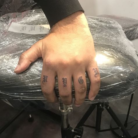 Finger Tattoos Words Letters, Letters On Fingers Tattoo, Lettering Finger Tattoo, 8 Letter Words Knuckle Tattoo, Old English Letter Tattoo, Finger Letter Tattoo, Old English Finger Tattoo, Old English Knuckle Tattoo, Old English Tattoo Lettering