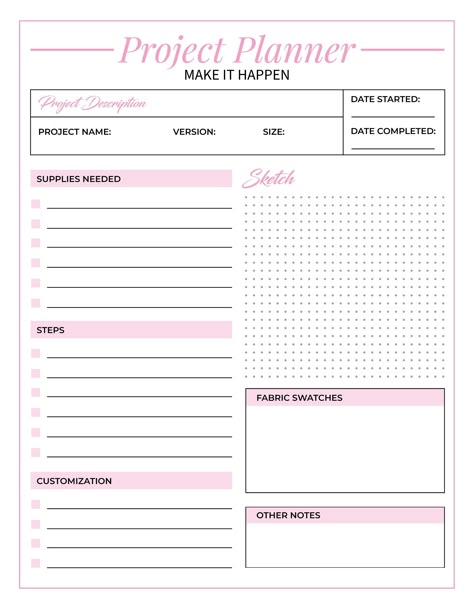 Start designing with The Lingerie Formula PDF Project Planner!  Our planner helps to keep you organized and saves you time in style! Level up your designs with our helpful planning pages - in your choice of three styles + a body measurement page perfect to record clients measurements.  Once you have purchased our Project Planner Bundle, your file will be available to download instantly. Printable Project Planner, Project Planner Template, Project Planner Printable, Budget Planner Free, Project Planner, Planner Bundle, Project Plans, List Template, Planner Organization