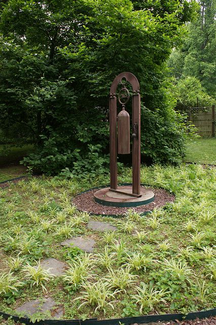 Metal bell garden art | Flickr - Photo Sharing! Garden Bells, Bell Gardens, Asian Garden, Metal Tree Wall Art, Metal Yard Art, Metal Garden Art, Metal Tree, Gongs, Metal Art Projects