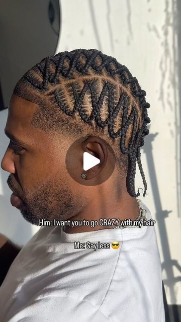 Myre Caroline - Houston Men's Braider on Instagram: "Him: I want you to go crazy with my hair 

Me: Say Less 😎

Style Inspo: @trenceriasammy
Cut: @jacoobbb._" Braided Mohawk Hairstyles For Men, Braid Designs For Men Short Hair, Strength Rose Tattoo, Men Single Braids, Guy Short Hairstyles, Easy Boy Braid Styles, Men Singles Braids, Boys Braided Hairstyles, Black Men Braids Hairstyles