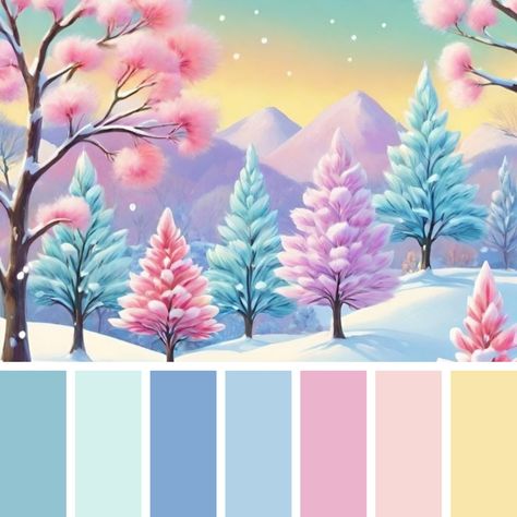 Pastel Winter Color Palette, Neutral Winter Color Palette, Pink Christmas Palette, Elsa Color Palette, Winter Wonderland Color Palette, New Year Color Palette, January Color Palette, Gouache Inspiration, Beach Palette