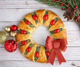 Spinach Dip Crescent Wreath Crescent Roll Wreath, Stuffed Celery Sticks, Stuffed Celery, Crescent Wreath, Roll Wreath, Cream Cheese Spinach, Celery Sticks, Crescent Roll, Spinach Dip