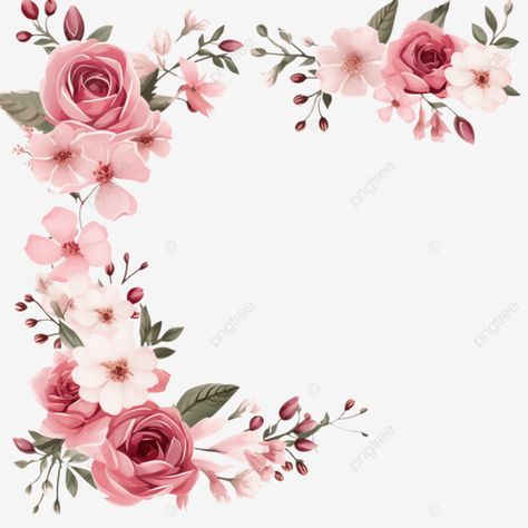 beautiful rose flower border frame fram border design png Rose Border Design, Border Design Png, Flower Border Png, Rose Border, Graphic Flowers, Border Frame, Transparent Image, Old Rose, Flower Border