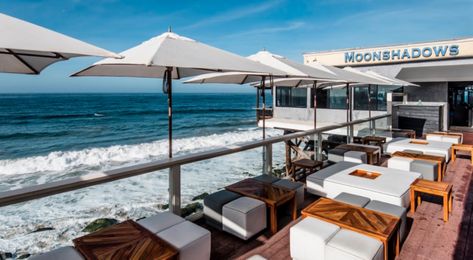 For Some Of The Most Scenic Waterfront Dining In Southern California, Head To Moonshadows Malibu Malibu Restaurants, Los Angeles Bucket List, San Rafael California, Nobu Malibu, Tiny Restaurant, Beachfront Homes, Malibu Farm, Malibu Pier, Bach Weekend