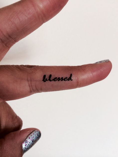 ON SALE 20 Blessed Temporary Tattoo Tiny Word / Finger Face Tattoo / Fake Tattoos / Set of 20 Blessed Tattoo For Women, Blessed Tattoo, Tattoos Set, Tattoo Tiny, Badass Girl, Incredible Tattoos, Dream Tattoos, Face Tattoo, Tattoo Set