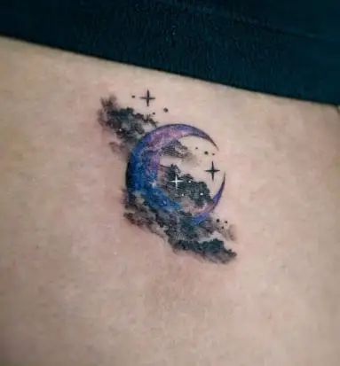 Night Sky Tattoo, Night Sky Tattoos, Firefly Tattoo, Sky Tattoo, Tree Branch Tattoo, Astronomy Tattoo, Storm Tattoo, Watercolor Night Sky, Sky Tattoos