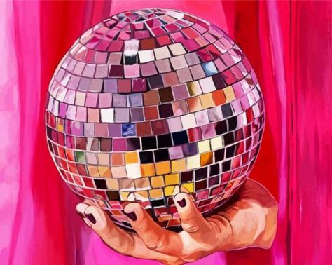 Paint by numbers UK Colorful Disco Ball, Ball Painting, Pink Disco, Oil Paint On Wood, Custom Wood Frames, Acrylic Paint Set, Paint By Numbers, Disco Ball, Canvas Paintings